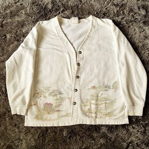 Vintage Northern Reflections Farm Print Cardigan